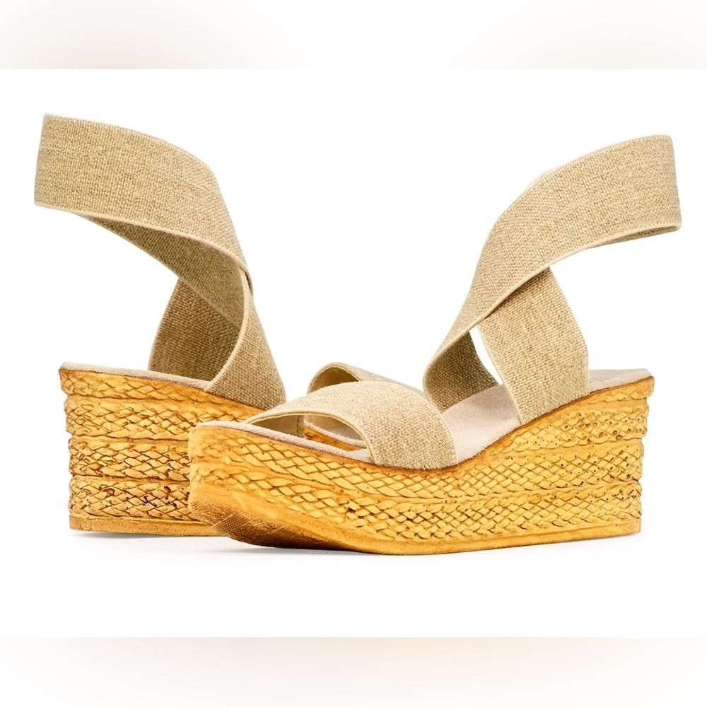 CHARLESTON SHOE CO. Beige Wedge Sandals - Picture 2 of 11